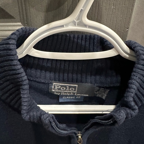 Quarter Zip Blue Navy Pull Over Ralph Lauren - Picture 2 of 2